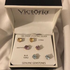 Genuine Gemstone Earrings (3 pack)
